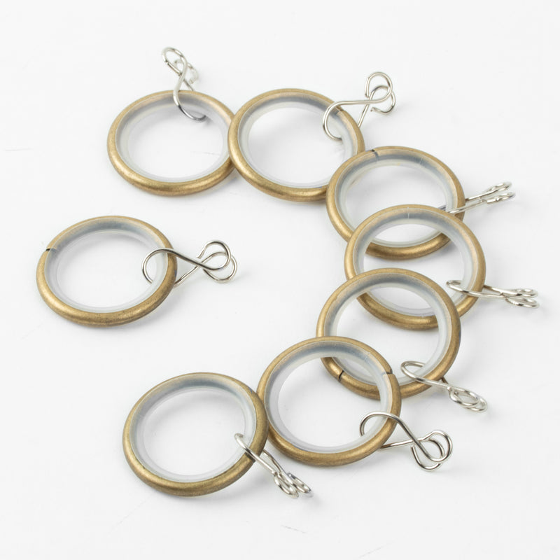 Metal rings with eyelet for 19mm rod - Antique brass