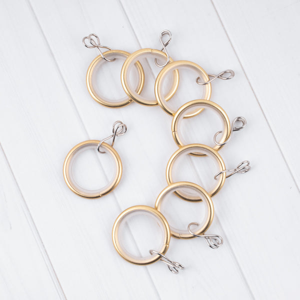 Metal rings with eyelet for 19mm rod - Brushed Brass
