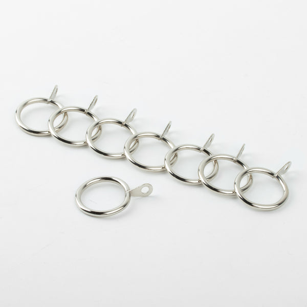 Metal rings with eyelet for 19mm rod - Brushed Silver