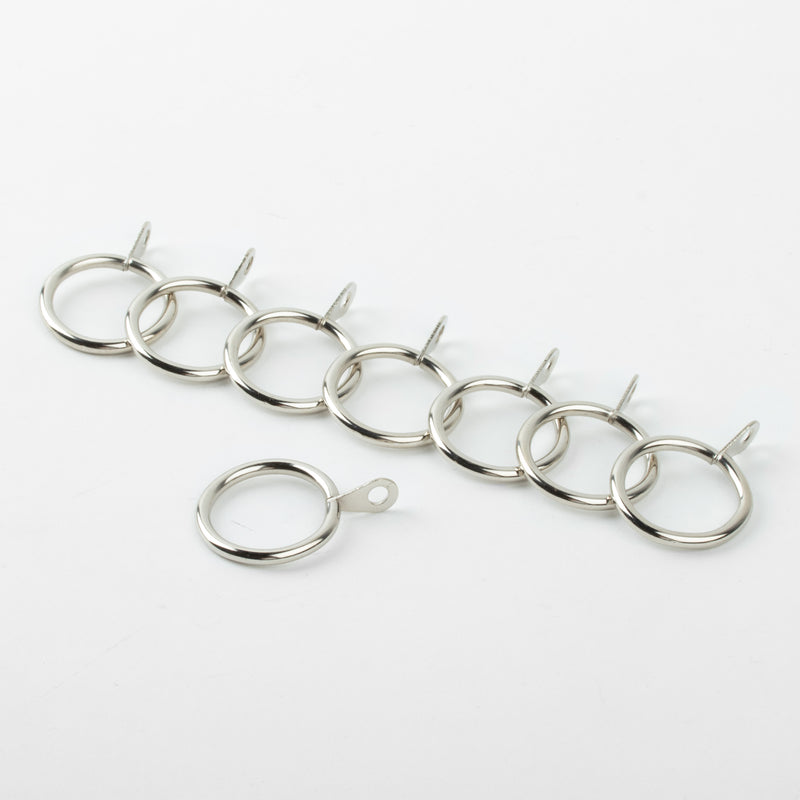Metal rings with eyelet for 19mm rod - Brushed Silver