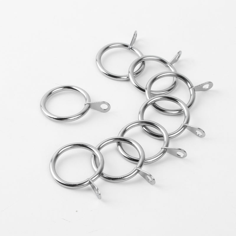 Metal rings with eyelet for 19mm rod - Chrome