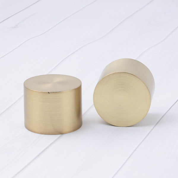 Metal end caps for 28mm rod - Brushed Brass