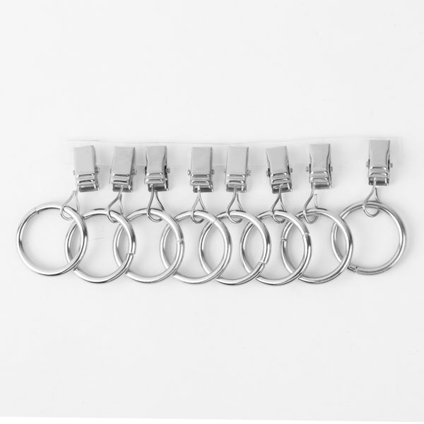 Metal rings with clips for 19mm rod - Chrome