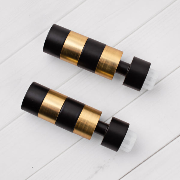 Metal finial for 19mm rod - Cylinder - Brushed Brass