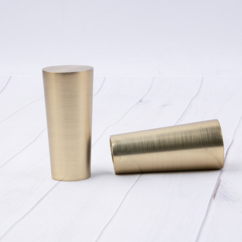 Metal finial for 19mm rod - Cone - Brushed Brass