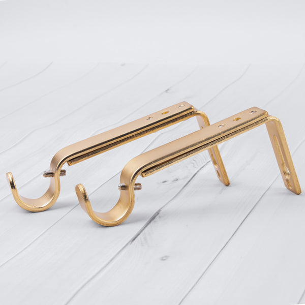 Metal extendible bracket for 19mm rod - Brushed Brass - 4⅜ - 5⅞"