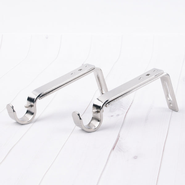 Metal extendible bracket for 19mm rod - Brushed Silver - 4⅜ - 5⅞"