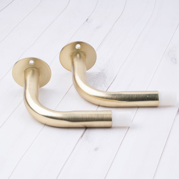 Metal angle bracket for 19mm rod - Brushed Brass