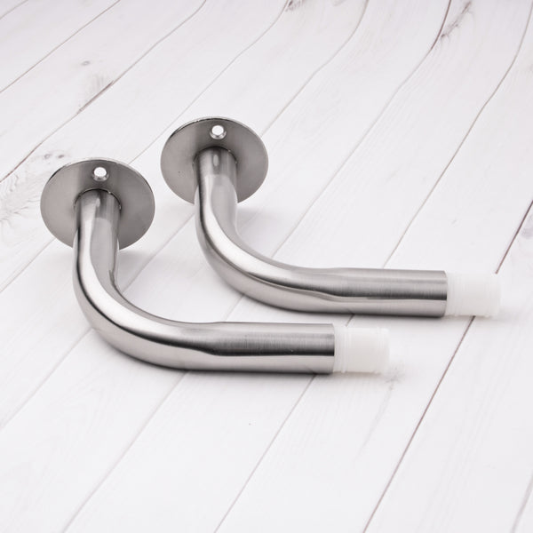 Metal angle bracket for 19mm rod - Brushed Silver