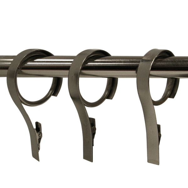 NICKEL CLIP DRAPERY RINGS - for a 1'' (28mm) diameter rod