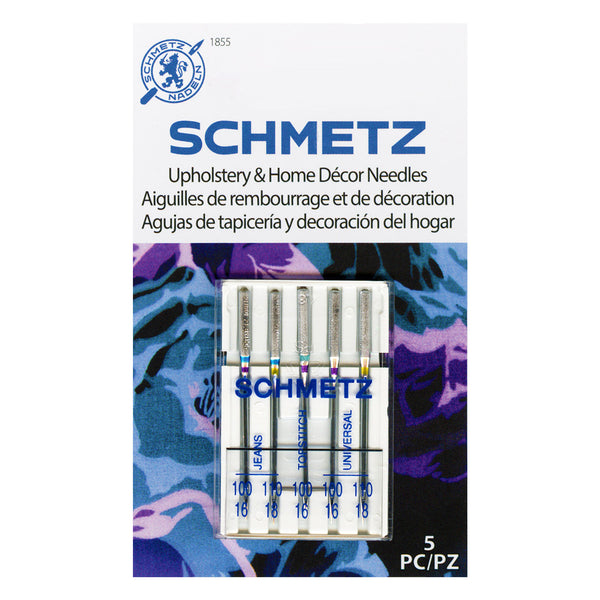 SCHMETZ #1854 Upholstery & Home Needles Pack Carded - Assorted - 5 count