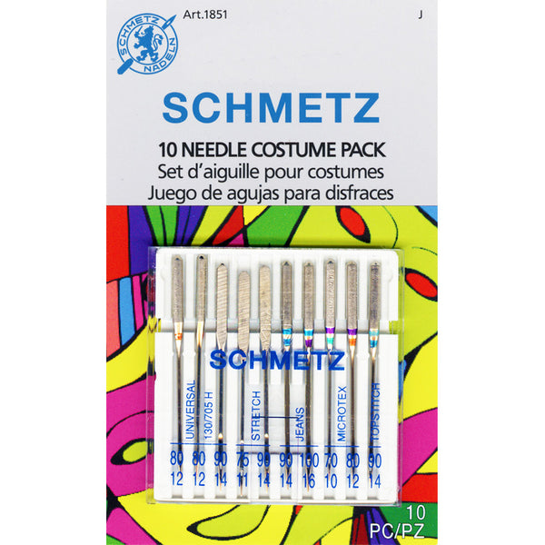 SCHMETZ #1851 Costume Needles Pack Carded - Assorted - 10 count
