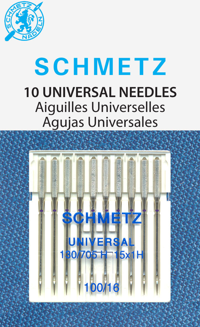 SCHMETZ aiguilles universelles - 100/16 - carte de 10 pièces