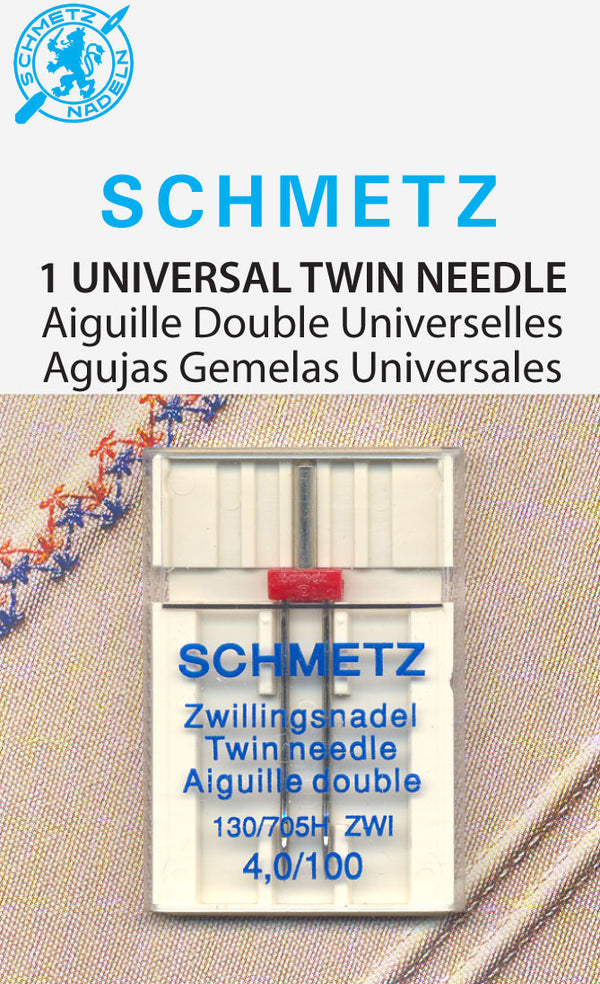 SCHMETZ twin needles - 100/16 - 4.0mm carded 1 piece