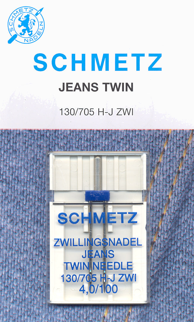 SCHMETZ pour denim  twin needles - 100/16 - 4mm carded 1 piece