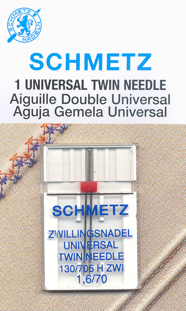 SCHMETZ twin needles - 70/10 - 1.6mm carded 1 piece