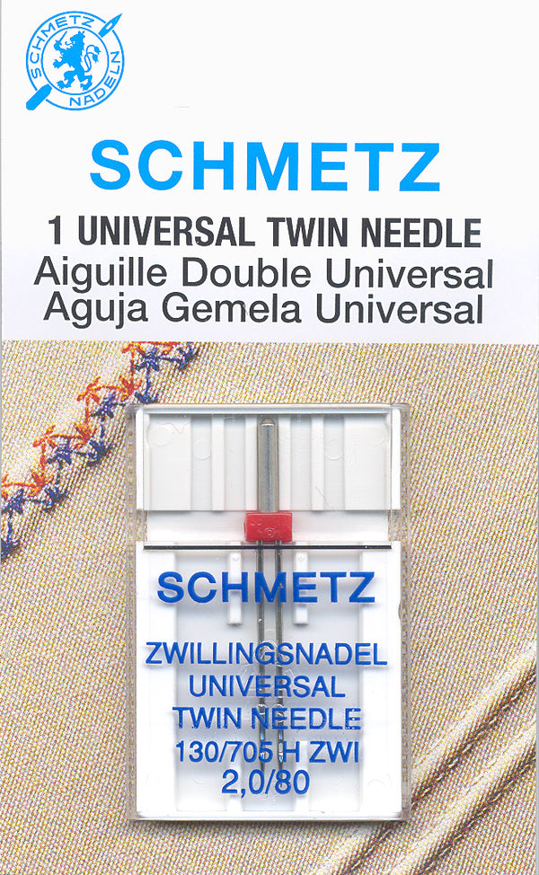 SCHMETZ twin needles - 80/12 - 2.0mm carded 1 piece