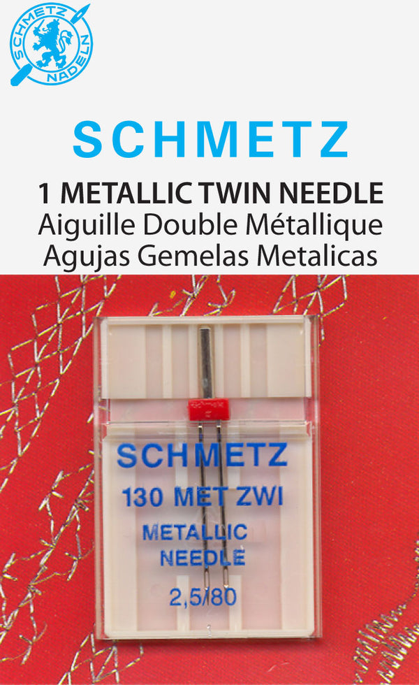 SCHMETZ metallic twin needles - 80/12 - 2.5mm carded 1 piece
