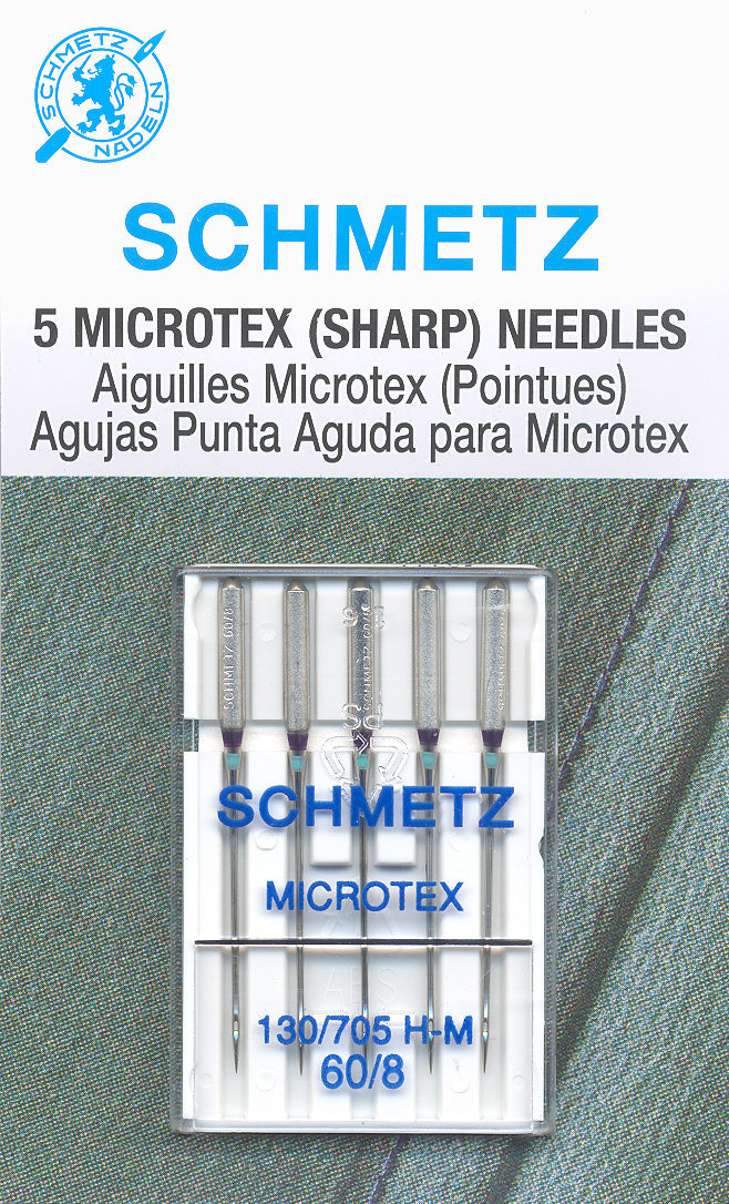 SCHMETZ aiguilles microtex (pointues) - 60/8 - carte de 5 pièces