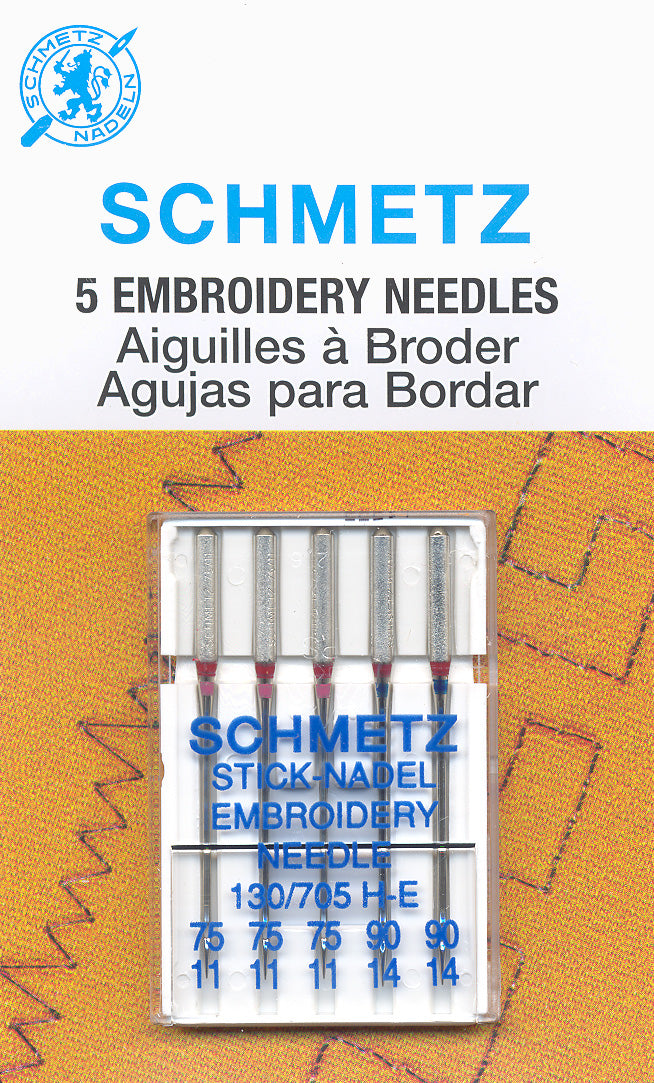 SCHMETZ embroidery needles - assorted carded 5 pieces