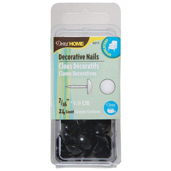 Decorative Nails, 7/16 in, black