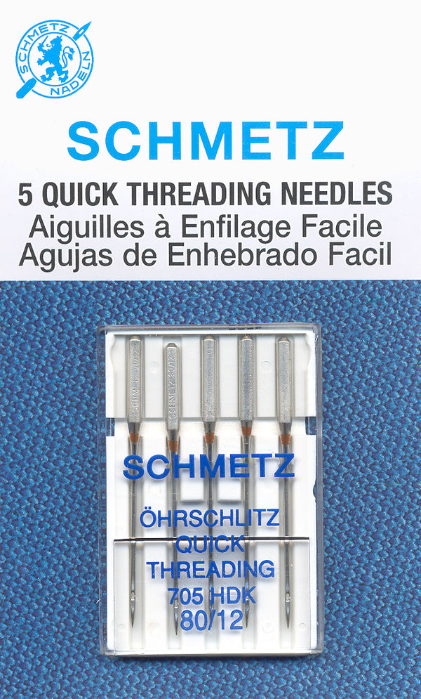 SCHMETZ quick threading needles - 80/12 carded 5 pieces