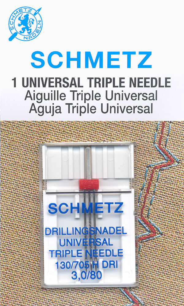 SCHMETZ triple needles - 80/12 - 3.0mm carded 1 piece