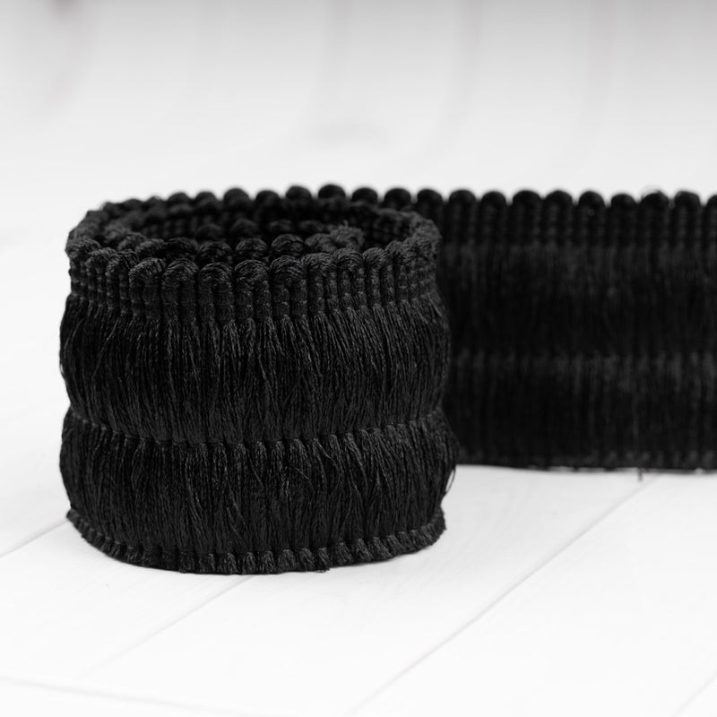 Brushed fringe 2 po (5 cm) Black