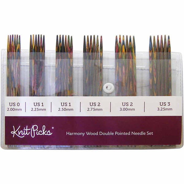 KNIT PICKS Rainbow Wood Double Point Knitting Needle Set 15cm (6") - 42pc