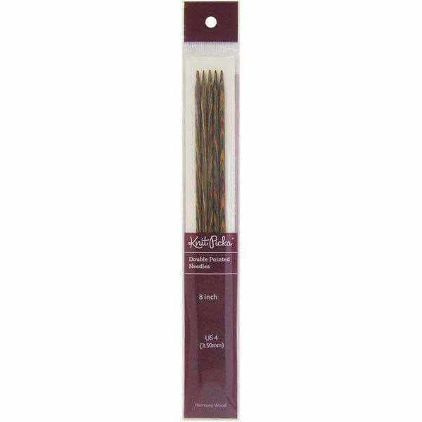 KNIT PICKS Rainbow Wood Double Point Knitting Needles 20cm (8") - Set of 5 - 3.5mm/US 4