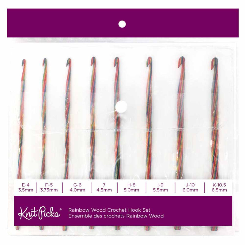 KNIT PICKS Rainbow Wood Crochet Hooks 8 Pc. Set 15cm (6) - 8 Hook Siz –  Fabricville