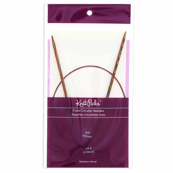 KNIT PICKS Rainbow Wood Circular Knitting Needles - 60cm (24") - 3.5mm/US 4