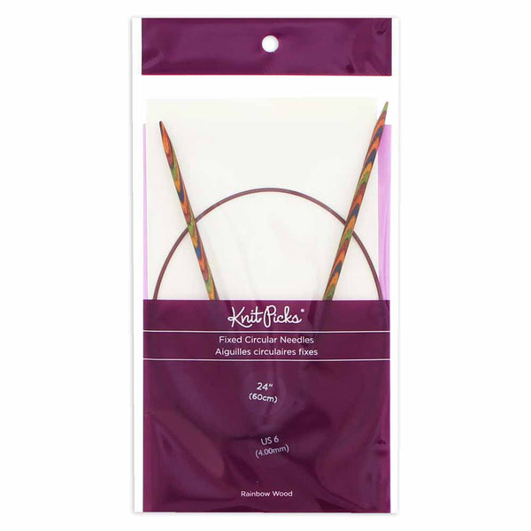 KNIT PICKS Rainbow Wood Circular Knitting Needles - 60cm (24") - 4mm/US 6