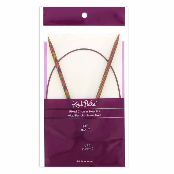 KNIT PICKS Rainbow Wood Circular Knitting Needles - 60cm (24") - 5mm/US 8