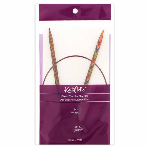KNIT PICKS Rainbow Wood Circular Knitting Needles - 60cm (24") - 6mm/US 10