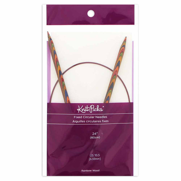 KNIT PICKS Rainbow Wood Circular Knitting Needles - 60cm (24") - 6.5mm/US 10.5
