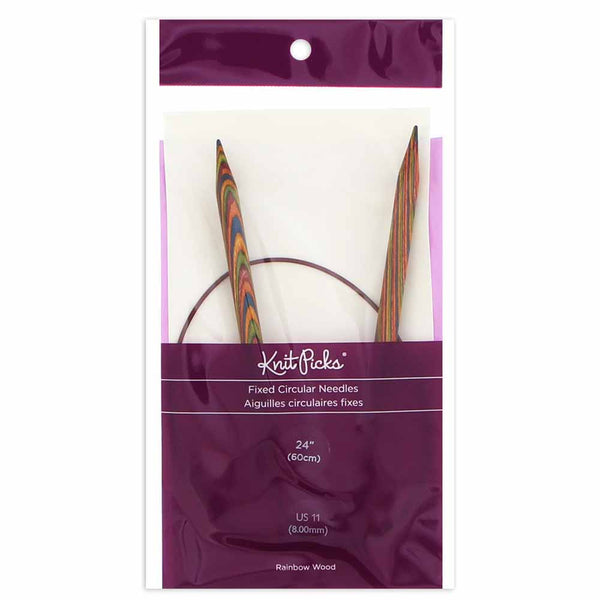 KNIT PICKS Rainbow Wood Circular Knitting Needles - 60cm (24") - 8mm/US 11