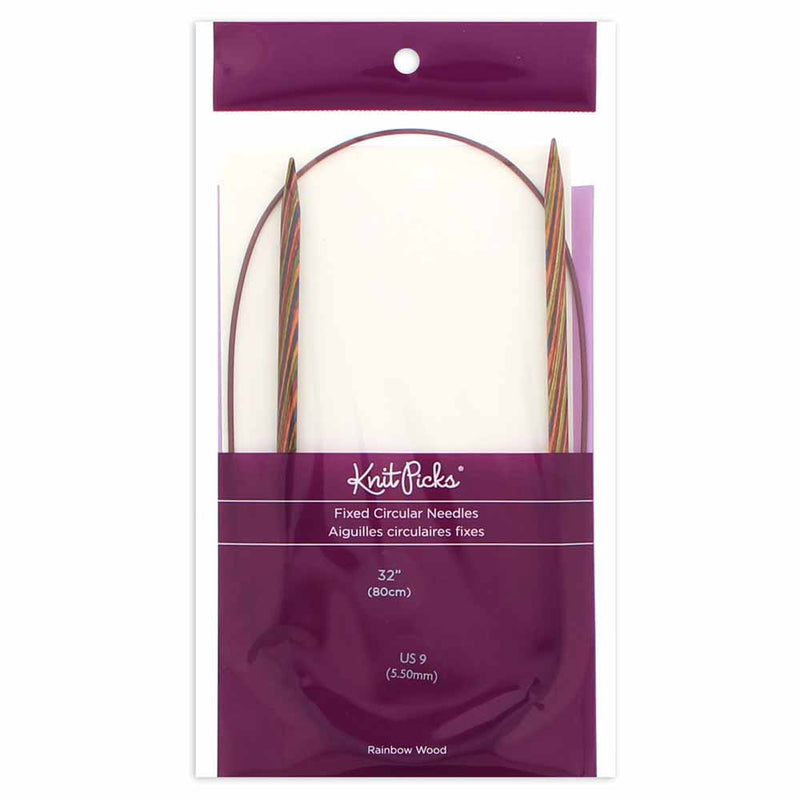 KNIT PICKS Rainbow Wood Circular Knitting Needles - 80cm (32") - 5.5mm/US 9