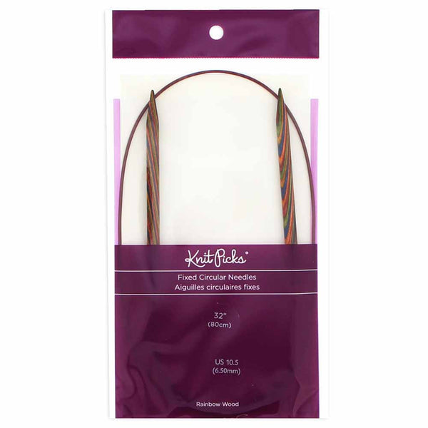 KNIT PICKS Rainbow Wood Circular Knitting Needles - 80cm (32") - 6.5mm/US 10.5