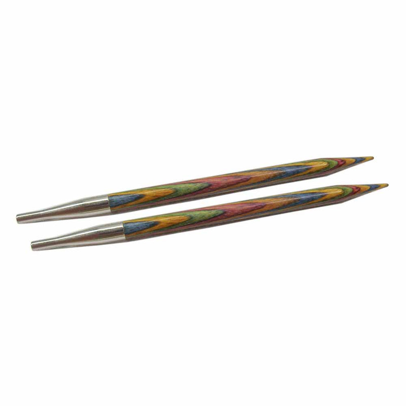 KNIT PICKS Rainbow Wood Interchangeable Circular Needle Tips 12cm (5") - 6mm/US 10