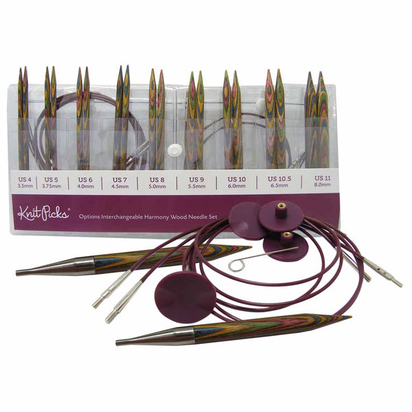 KNIT PICKS Rainbow Wood Interchangeable Circular Needle Set - 12cm (5")