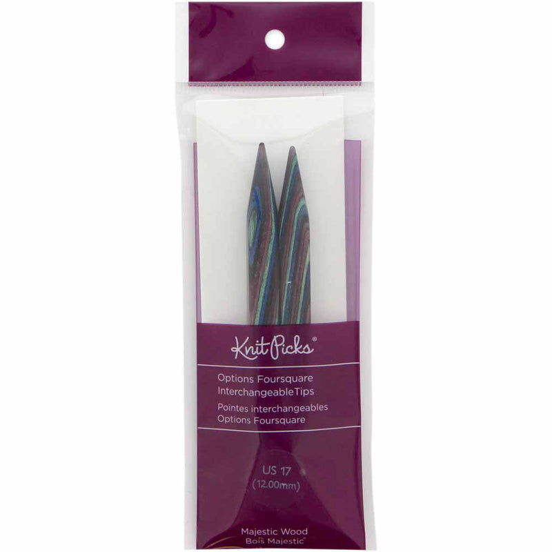 KNIT PICKS Foursquare Majestic Wood Interchangeable Circular Needle Tips 12cm (5") - 12mm/US 17