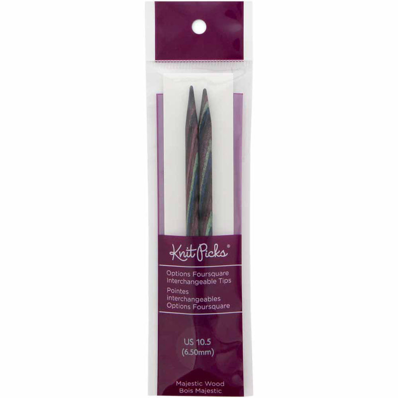 KNIT PICKS Foursquare Majestic Wood Interchangeable Circular Needle Tips 12cm (5″) - 6.5mm/US 10.5