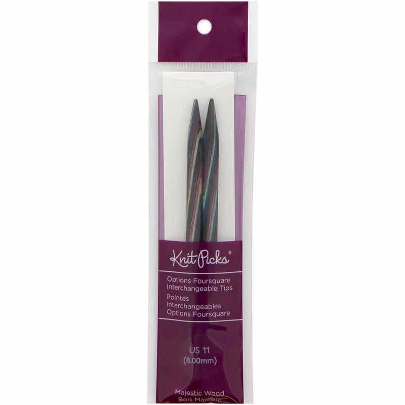 KNIT PICKS Foursquare Majestic Wood Interchangeable Circular Needle Tips 12cm (5") - 8mm/US 11