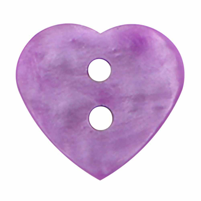 CIRQUE bouton fantaisie à 2 trous - violet - 15mm (⅝") - coeur