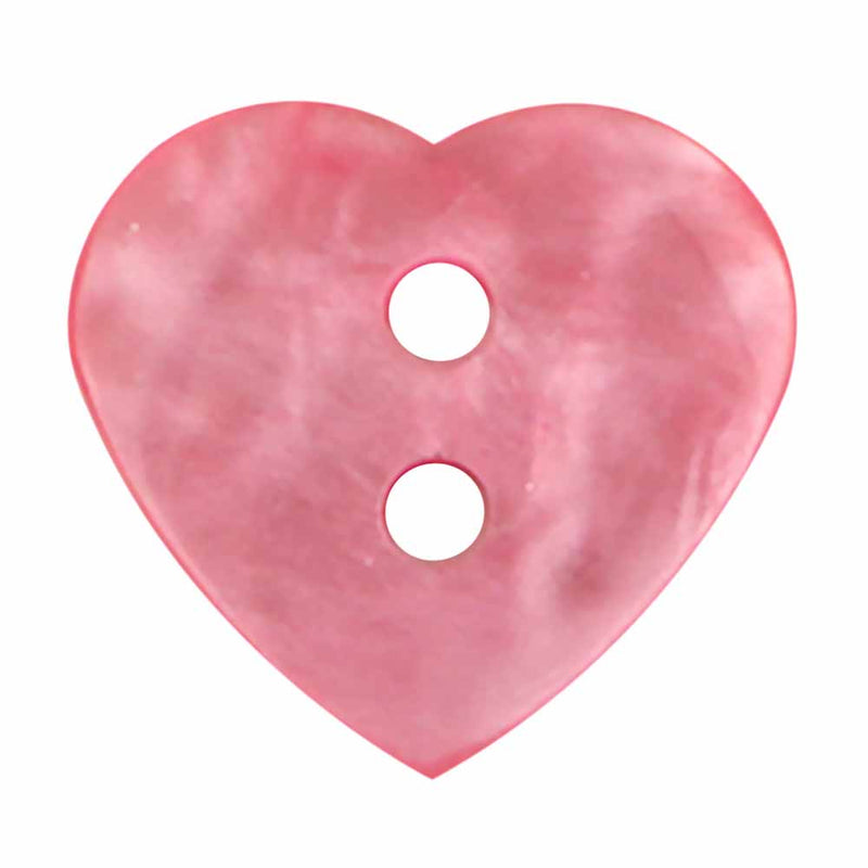 CIRQUE bouton fantaisie à 2 trous - rose - 15mm (⅝") - coeur