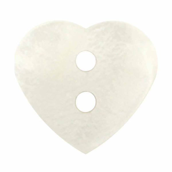 CIRQUE bouton fantaisie à 2 trous - blanc - 15mm (⅝") - coeur