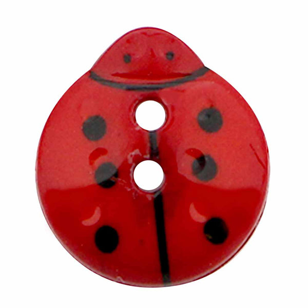 CIRQUE Novelty 2-Hole Button - Red - 13mm (½") - Ladybug