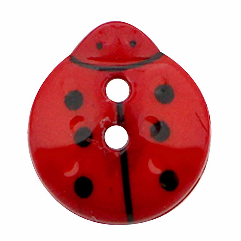 CIRQUE bouton fantaisie à 2 trous - rouge - 13mm (½") - coccinelle