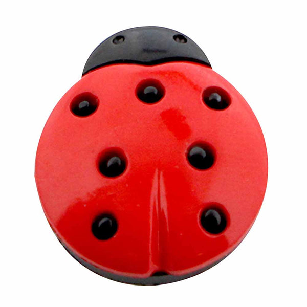 CIRQUE bouton fantaisie à tige - rouge - 18mm (¾") - coccinelle